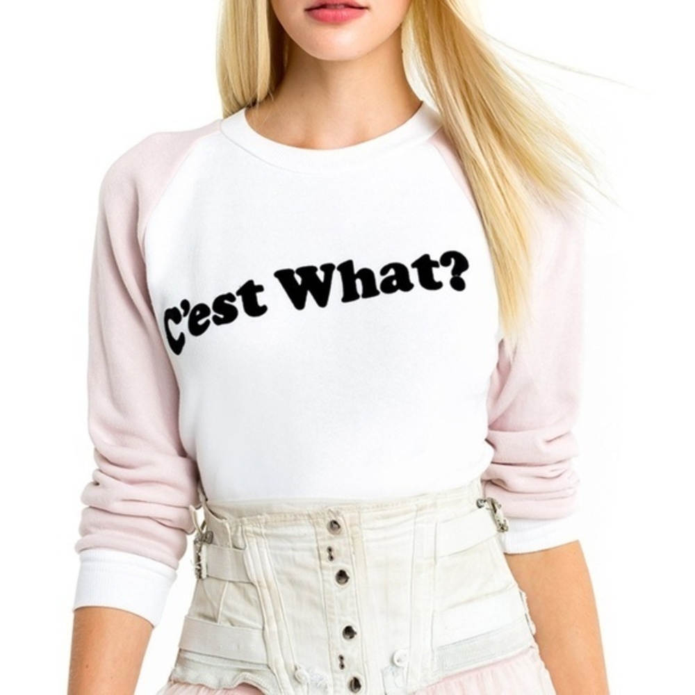 New Wildfox C'est What Junior Sweatshirt same day shipping